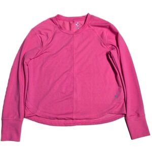Apana Long Sleeve Athletic Sweatshirt Women's Size Medium Pink Thumbholes Cuffs